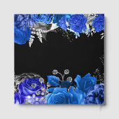 Elegant Blue and Silver Flowers Birthday Party Gästebuch (Rückseite)