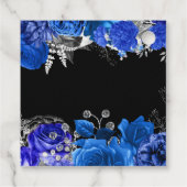 Elegant Blue and Silver Flowers Birthday Party Geschenkanhänger (Rückseite)