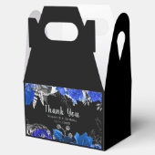 Elegant Blue and Silver Flowers Birthday Party Geschenkschachtel (Geöffnet)