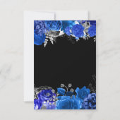 Elegant Blue and Silver Flowers Sweet Sixteen RSVP Karte (Rückseite)
