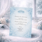 Elegant Blue and Silver Quinceanera  Einladung