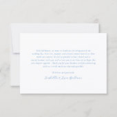 Elegant Blue and White Coastal Chic Wedding Dankeskarte (Rückseite)