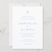 Elegant Blue and White Coastal Chic Wedding Einladung (Vorderseite)