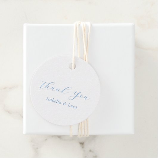 Elegant Blue and White Coastal Chic Wedding Geschenkanhänger (Beispiel)