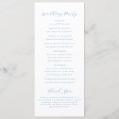 Elegant Blue and White Coastal Chic Wedding Programm (Rückseite)