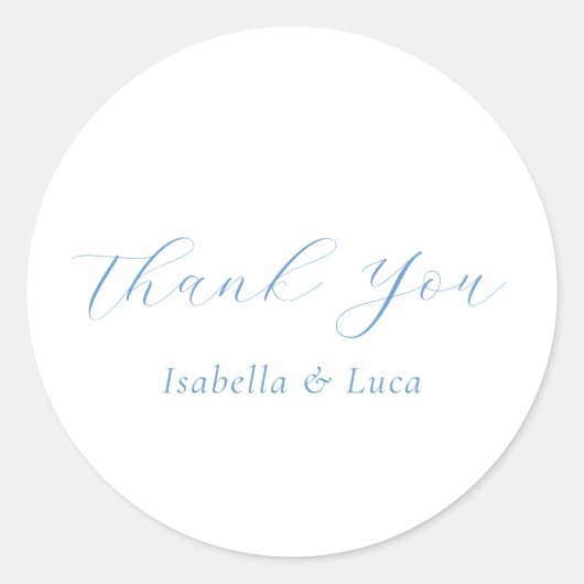 Elegant Blue and White Coastal Chic Wedding Runder Aufkleber (Vorderseite)