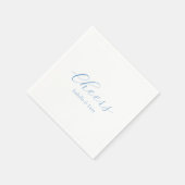 Elegant Blue and White Coastal Chic Wedding Serviette (Ecke)