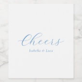 Elegant Blue and White Coastal Chic Wedding Weinetikett (Einzelnes Label)