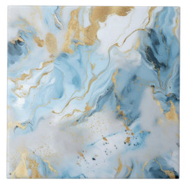 Elegant Blue And White Gold Marble Pattern Fliese
