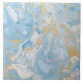 Elegant Blue And White Gold Marble Pattern Fliese (Vorderseite)