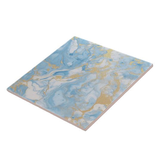 Elegant Blue And White Gold Marble Pattern Fliese (Seite)