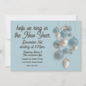 Elegant Blue and White Ornaments New Year's Eve Einladung (Vorderseite)