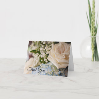 Elegant Blue and White Thank You Card Wedding Dankeskarte