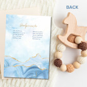 Elegant Blue Angel Boy Taufe Christening Einladung