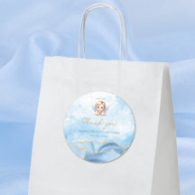 Elegant Blue Angel Boy Taufe Christening