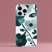 Elegant Blue Aqua Floral Botanical Phone Case