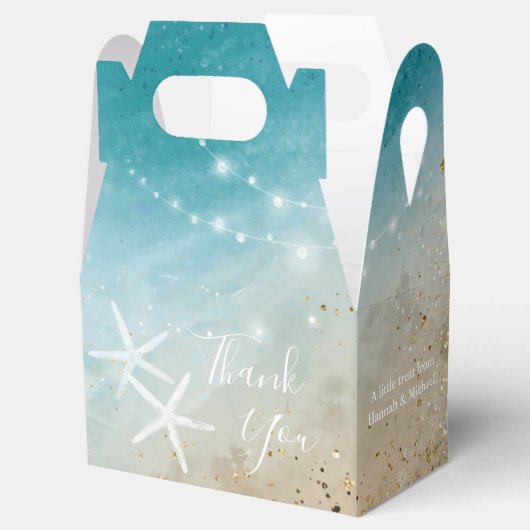 Elegant Blue Aquamarin Vielen Dank Starfish Beach Geschenkschachtel (Geöffnet)