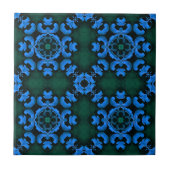 Elegant blue arabesque pattern tile fliese (Vorderseite)
