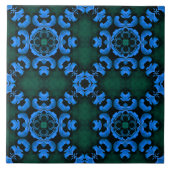 Elegant blue arabesque pattern tile fliese (Vorderseite)