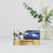 Elegant Blue Auto Detailing Mobile Car Wash  Visitenkarte (Stehend Vorderseite)