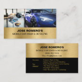 Elegant Blue Auto Detailing Mobile Car Wash  Visitenkarte (Vorne/Hinten)