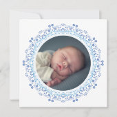 Elegant Blue Baby Announcement Photo Minimalist (Vorderseite)