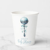Elegant Blue Baby Rattle Boy Baby Shower Pappbecher (Vorderseite)