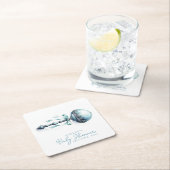 Elegant Blue Baby Rattle Boy Baby Shower Rechteckiger Pappuntersetzer (Vor Ort)