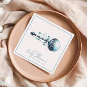 Elegant Blue Baby Rattle Boy Baby Shower Serviette