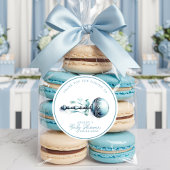 Elegant Blue Baby Rattle Boy Baby Shower Vielen Da Runder Aufkleber