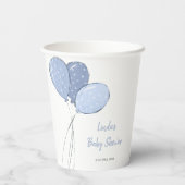 Elegant Blue Balloon Baby Shower Pappbecher (Rückseite)
