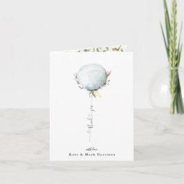 Elegant Blue Balloon Vielen Dank Dankeskarte