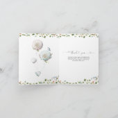 Elegant Blue Balloon Vielen Dank Dankeskarte (Innenseite)