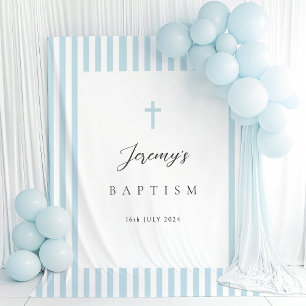 Elegant Blue Baptisse Wandteppich