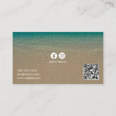 Elegant Blue Beach Waves Fotograf Visitenkarte (Rückseite)
