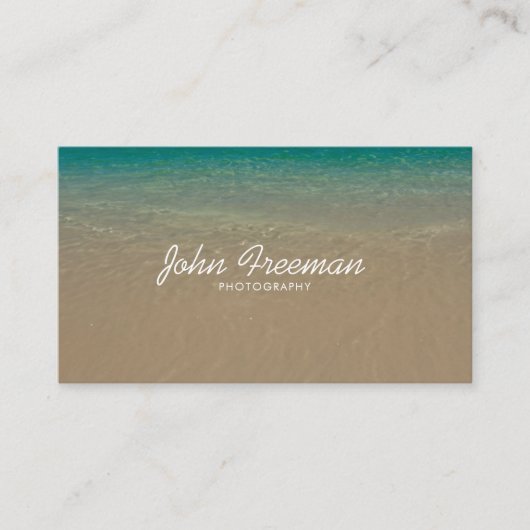 Elegant Blue Beach Waves Fotograf Visitenkarte (Vorderseite)