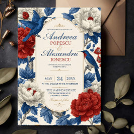 Elegant Blue Bird and Floral Vintage Botanical Acryleinladungen