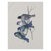 Elegant Blue Birds auf einer Zweigstelle Tischdecke (Vorderseite)