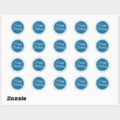 Elegant Blue Birthday Sticker (Blatt)
