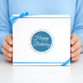 Elegant Blue Birthday Sticker