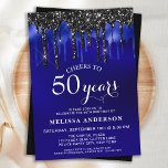 Elegant Blue Black Glitzer Tropfen 50 Geburtstagsp Einladung<br><div class="desc">Laden Sie Freunde und Familie zu Ihrer Geburtstagsfeier mit diesen eleganten Tropfen in Blau und Schwarz ein. 50. Geburtstagsfeier und Party. Diese elegante Weihnachtseinladung enthält "Cheers to 50 Years", personalisieren Jahre für 30, 40, 60, 70, 80, 90 oder jedes Alter. Dieses blaue und schwarze Glitzer-Design eignet sich perfekt für polizeiliche...</div>