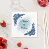 "Elegant Blue Blume Napkins für Ihren Sondertag" Serviette (Beispiel)