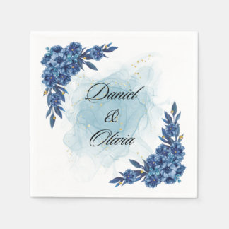 "Elegant Blue Blume Napkins für Ihren Sondertag" Serviette