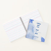 Elegant Blue Blume Personalisiert Wedding Guest Notizblock (Innenseite)