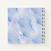 Elegant Blue Blume Personalisiert Wedding Guest Notizblock (Rückseite)