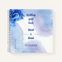 Elegant Blue Blume Personalisiert Wedding Guest