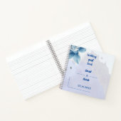 Elegant Blue Blume Personalisiert Wedding Guest Notizblock (Innenseite)