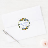 Elegant Blue Boho Floral Junggeselinnen-Abschied V Runder Aufkleber (Umschlag)