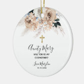 Elegant Blue Boho Floral Keramik Ornament (Links)