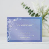 Elegant Blue Boho Wedding RSVP Card Karte (Stehend Vorderseite)